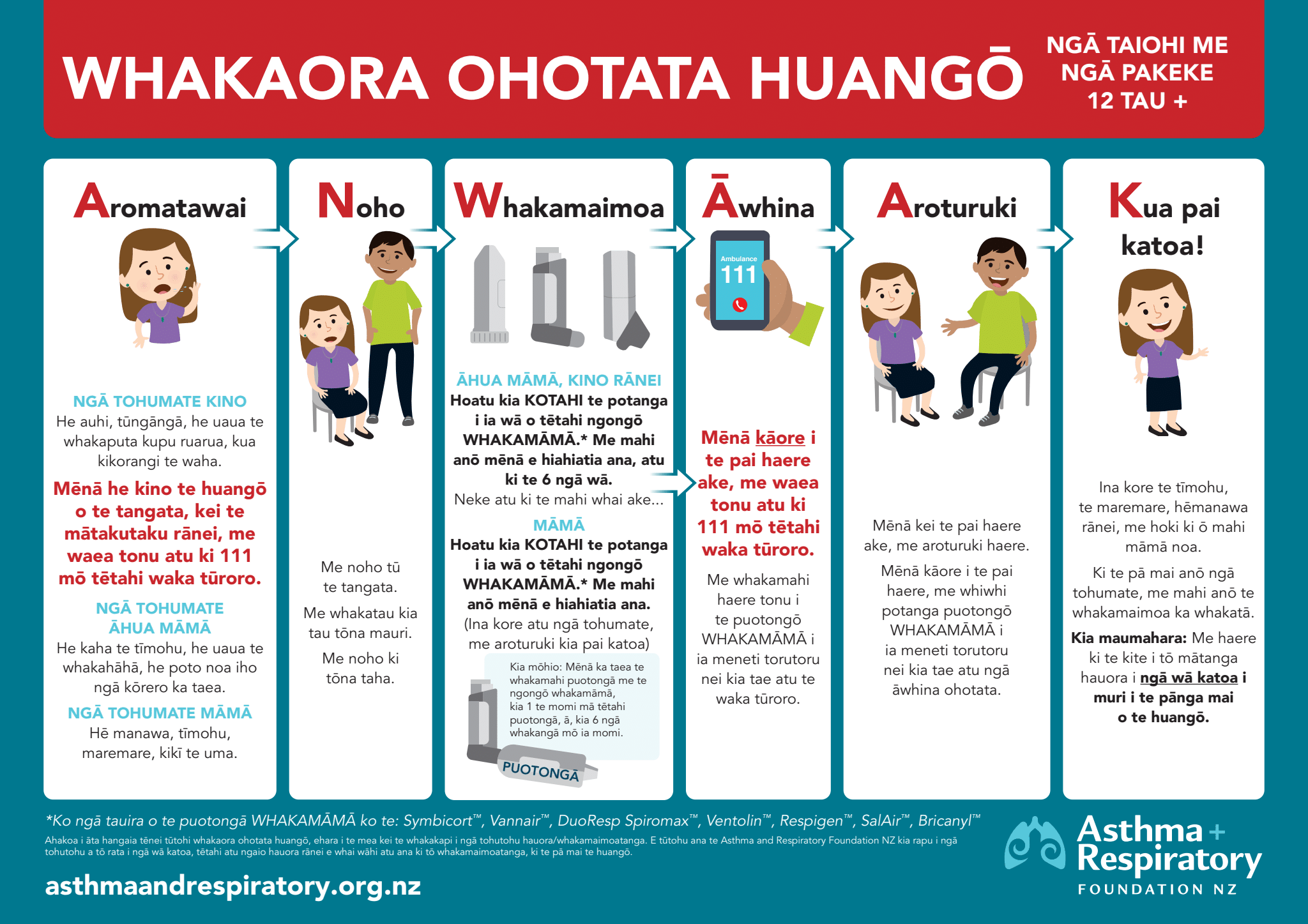 Asthma First Aid - 12 years and over (Māori)